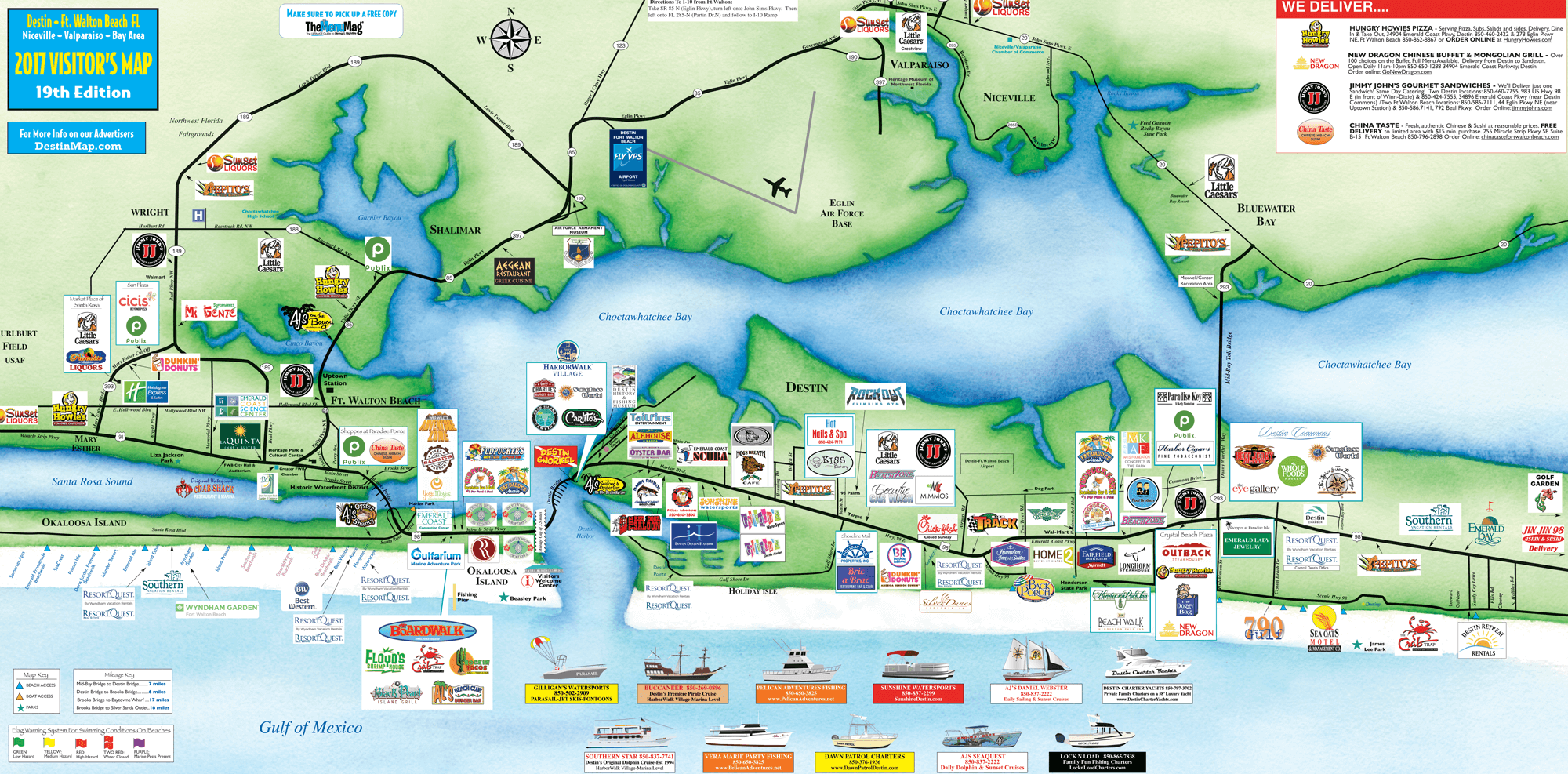 Destin Area Map   2017 Destin Mapside Small 